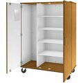 I.D. Systems 67'' Tall Light Oak Mobile Storage Cabinet with 4 Shelves 80603F67024 538603F67024